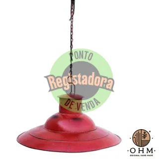 Candeeiro Urban Industrial de Ferro Vermelho