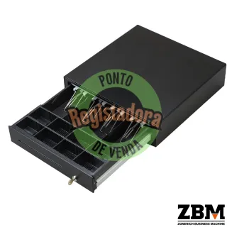 Gaveta Dinheiro Metálica Preta 4N/8M - ZQ-330E - 330x360x85