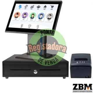 Pack - POS ZQ-T506 Intel J6412 / DDR4 8GB / SSD 120GB / Touch 15.6" + 10.1" /  Impressora S260M / Gaveta Dinheiro C410F / W11 PRO