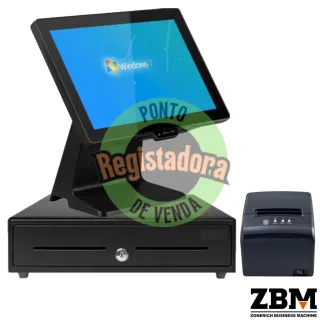 Pack - POS ZQ-T9656 Intel J6412 / DDR4 8GB / SSD 120GB / Touch 15,6" / Impressora Térmica S260M / Gaveta Dinheiro C410F / W11 PRO
