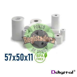 Rolo Térmico 57x50x11 Pack 10 com Peel Off e BPA Free