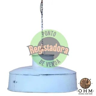 Candeeiro Urban Industrial de Ferro Branco