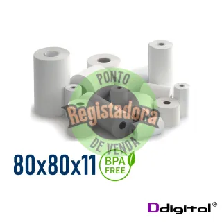 Rolo Termico 80x80x11 Pack 10 com Peel Off e BPA Free