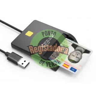 iggual Leitor DNI SIP cartões ID USB 2.0 preto