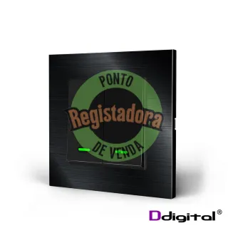 Interruptor Inteligente Wi-FI 2 Botões Alexa Preto