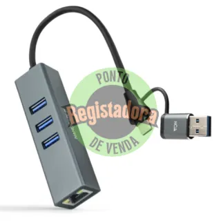 Nanocable Conversor USB-C+USB-A/M RJ45+ 3xUSB-A