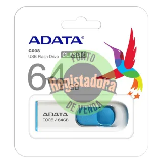 ADATA Lapiz Usb C008 64GB USB 2.0 Branco/Azul