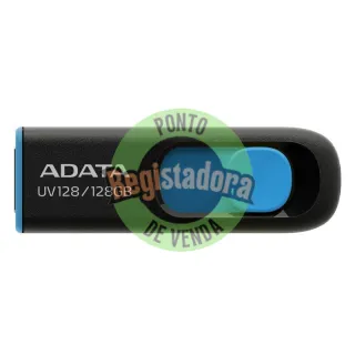 ADATA Lapiz Usb UV128 128GB USB 3.2 Preto/Azul