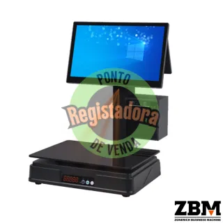POS Balança ZQ-A182 - J6412 / DDR4 4GB / SSD 120GB / Touch 15.6" / Display Cl. 10" / Imp 80mm / W11P