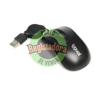 iggual Rato retráctil COM-BASIC-800DPI preto
