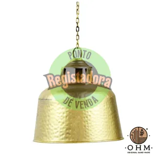 Candeeiro Ox em Metal Dourado Martelado