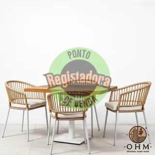 Conjunto de Mesa Areia Branca ( 5 Peças)