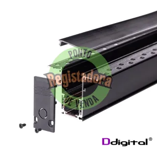 Recessed Magnetic Track Rail Black 2 Mts L2000 X W62 X H46mm