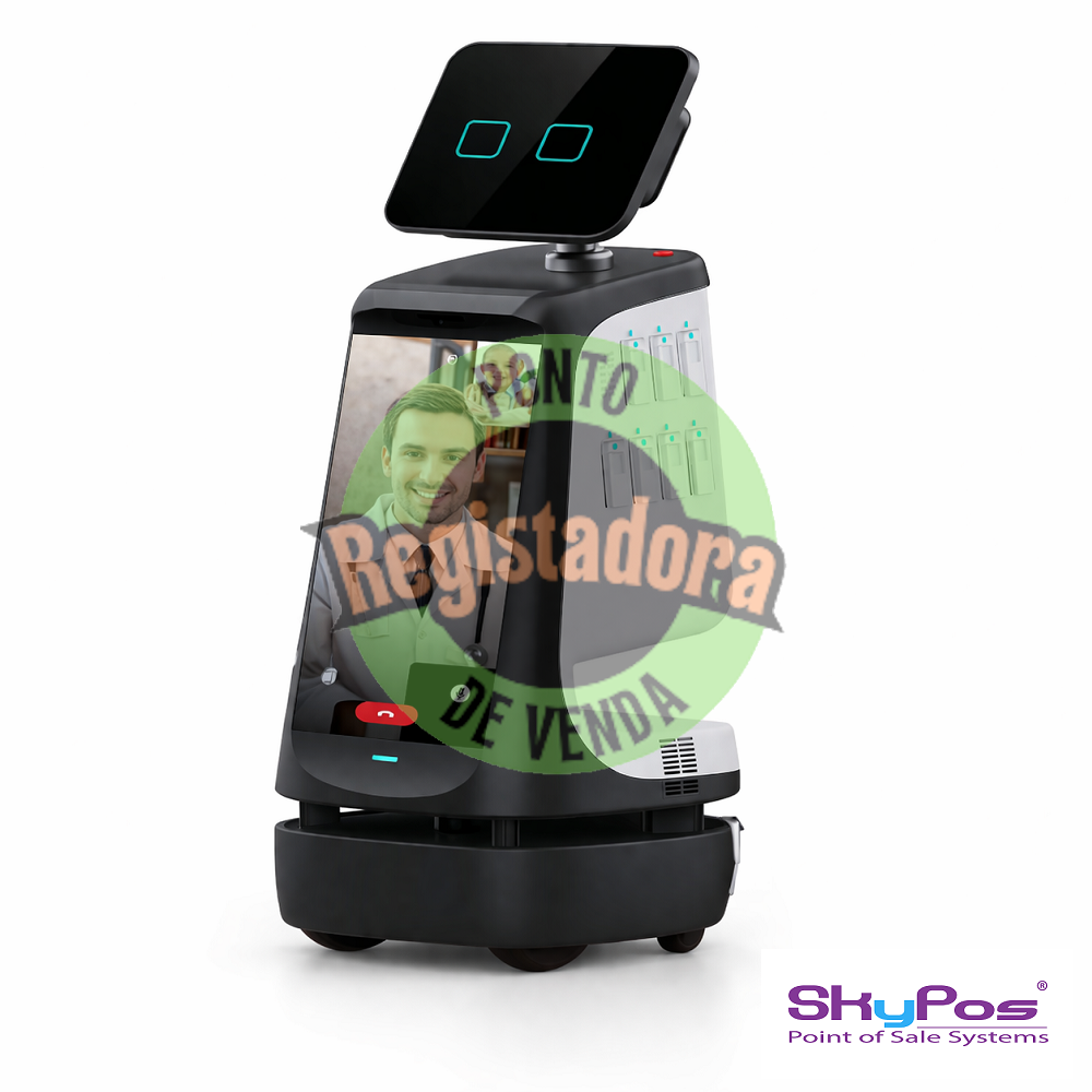 Robô Inteligente Interactivo JOY 3 Prateleiras 2 Ecrans 13.3" + 18.5" Publicidade Autonomia 6 a 8h