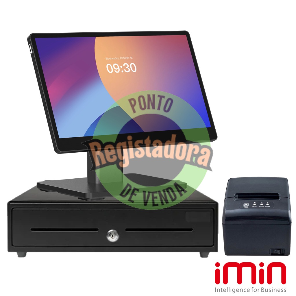Pack - Imin Swan 2 - CPU A55 / 4GB  RAM / Flash 64GB / Touch 15.6" /Android 13 / Impressora Térmica S260M / Gaveta Dinheiro C410F