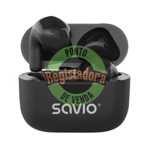 SAVIO TWS-02 PRO BLACK WIRELESS EARPHONES