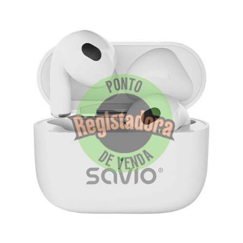 SAVIO TWS-01 PRO WHITE WIRELESS EARPHONES