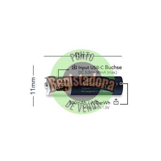 MEDIARGE AAA RECHARGEABLE BATTERIES