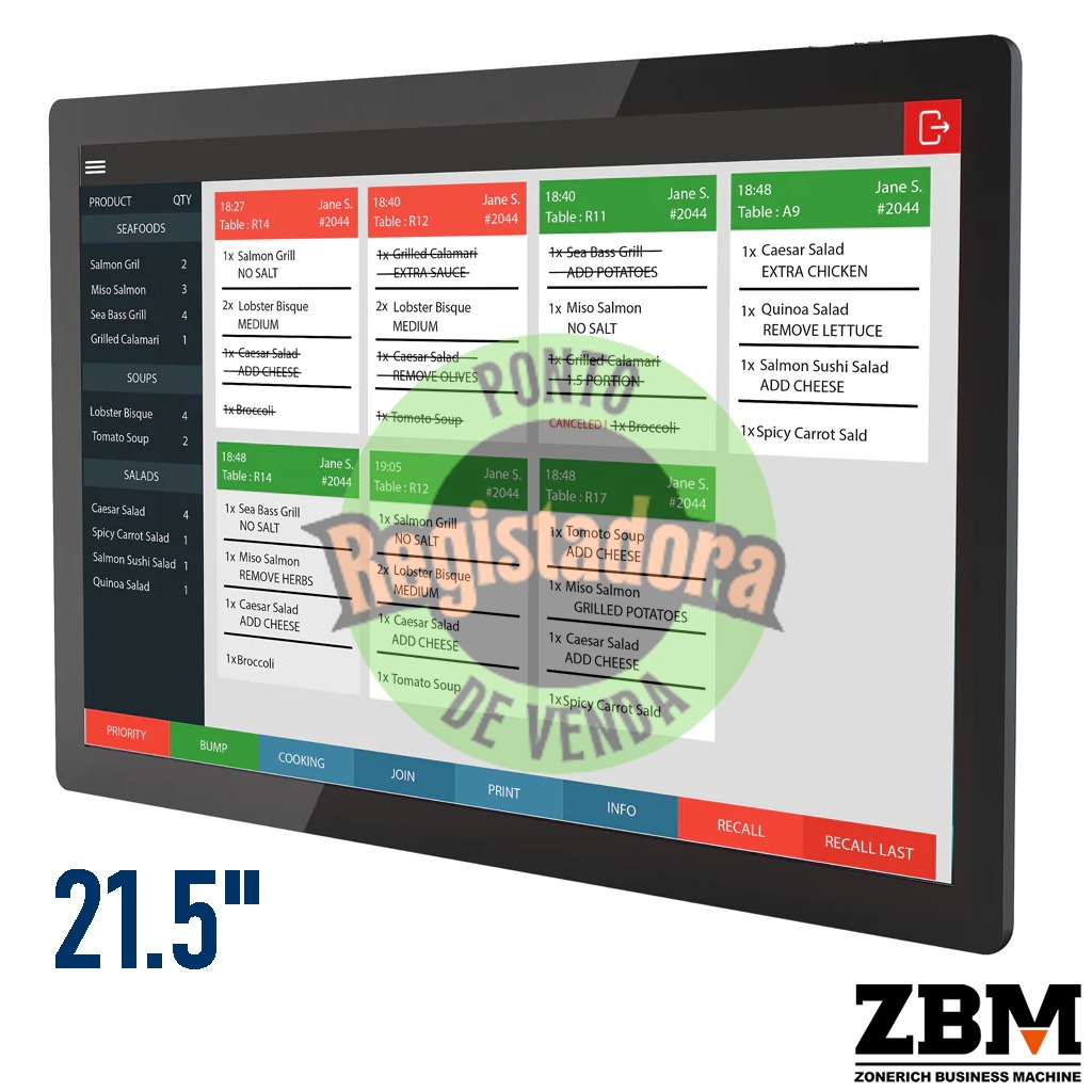 KDS Android ZQ-W2197N - 21.5" Touch Capacitivo / CPU RK3568 / 4GB / 32GB / Android 11