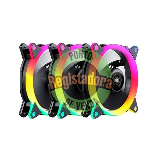 KIT 3XVENTILADORES UNYKACH RING LED ARGB 120MM  51801