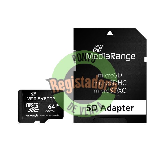 MICRO SDXC MEMORY 64GB MEDIARANGE + SD ADAPTER