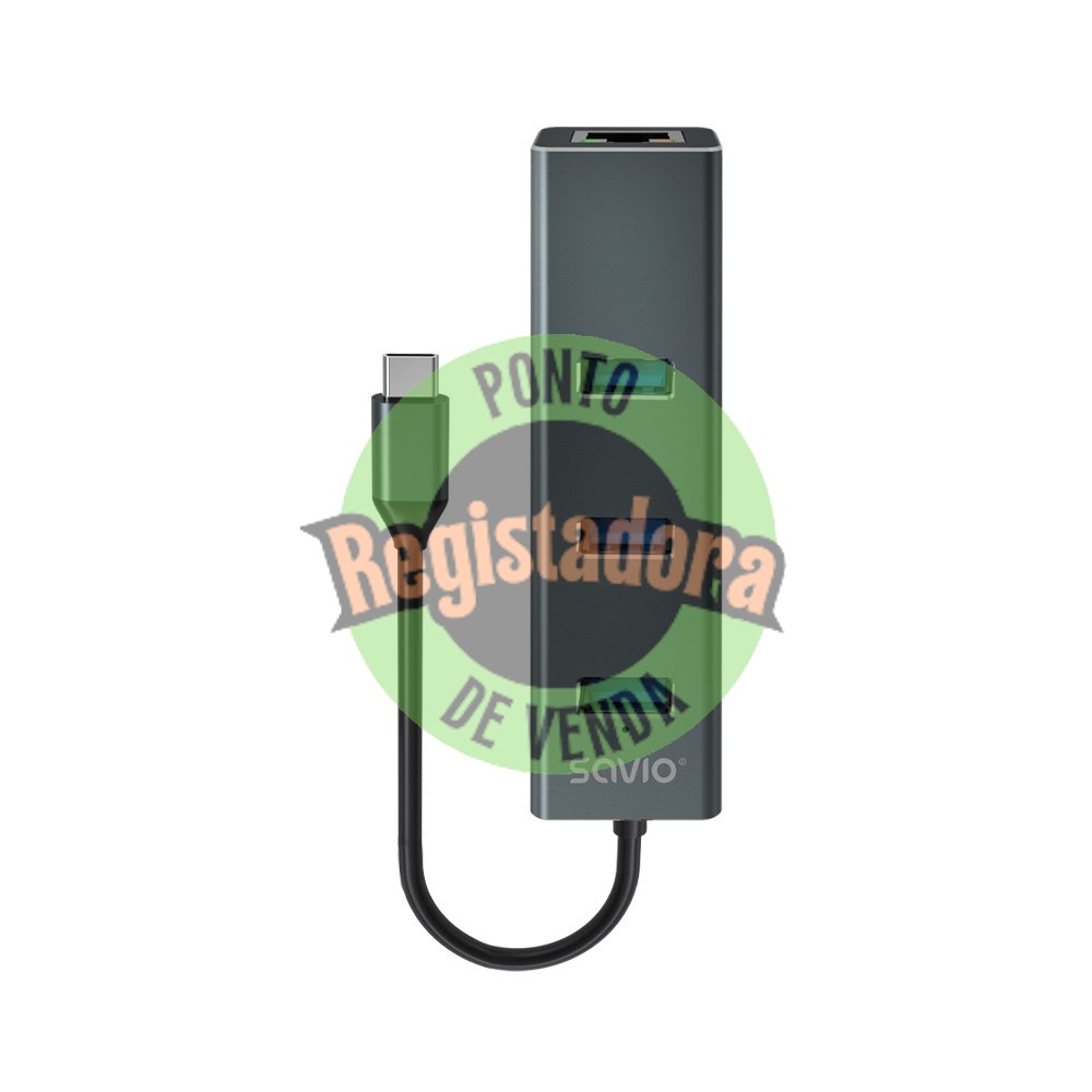HUB SAVIO USB(C) - 3 X USB(A) 3.1 + 1 X RJ-45