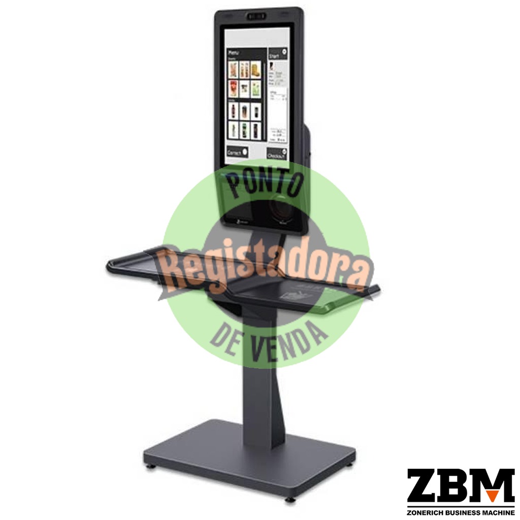 Suporte de Chão com Prateleira p/ Quiosque ZQ-HM2000/2700 Preto