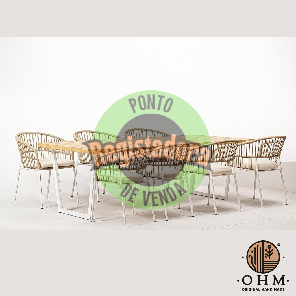 Conjunto de Mesa Areia Branca ( 7 Peças)
