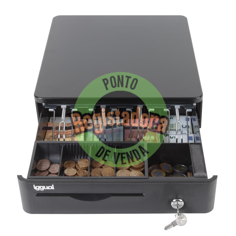 iggual Gaveta de Dinheiro IRON-10R 38cm 4+5 preto