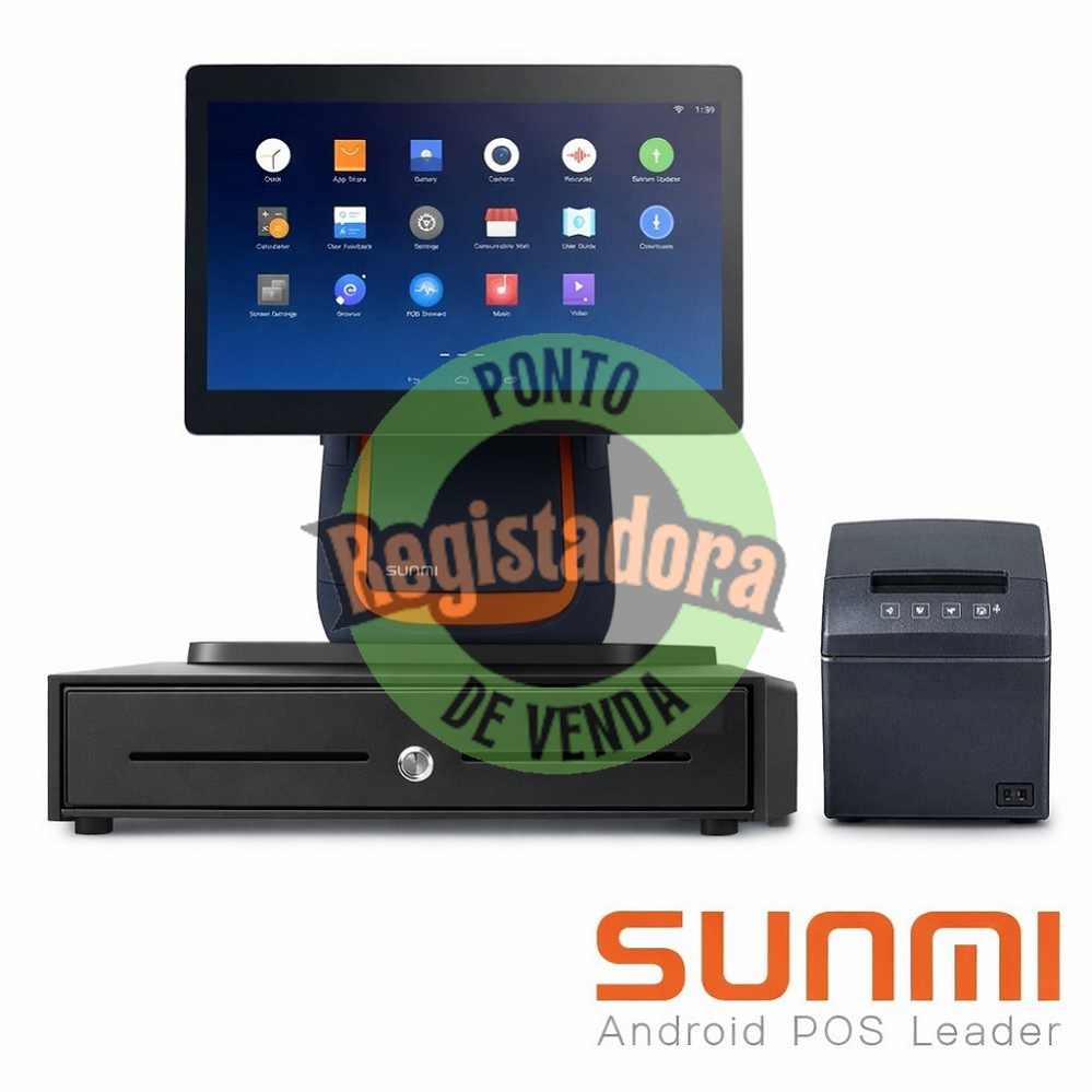 Pack Pos Sunmi T2S Android 9 / 15.6"  Capacitive Touch / 4GB RAM 64GB /  IImpressora 80mm / Gaveta C410F