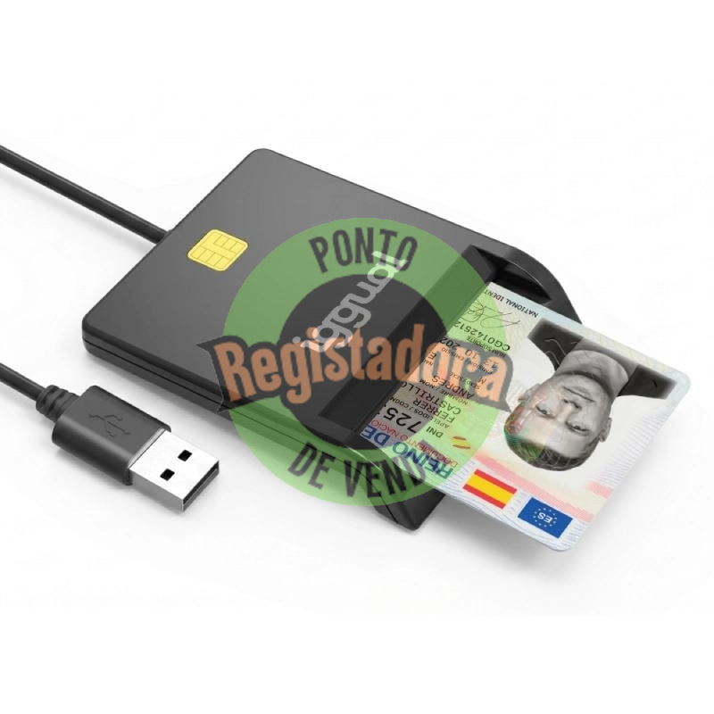 iggual Leitor DNI SIP cartões ID USB 2.0 preto