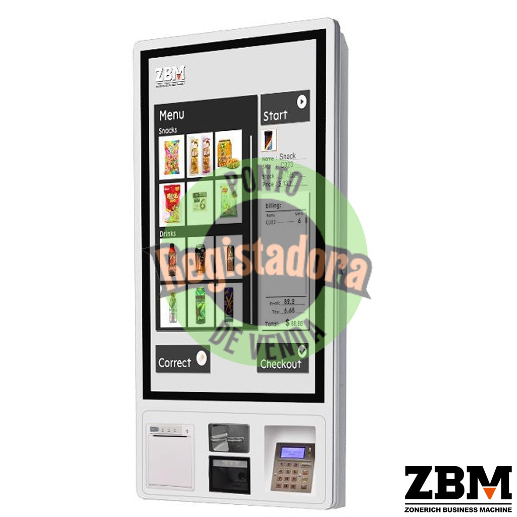 Quiosque ZQ-ST320 32" -  Intel J6412 / DDR4 8GB / 120GB SSD / Impressora 80MM / Leitor 2D / W11 PRO