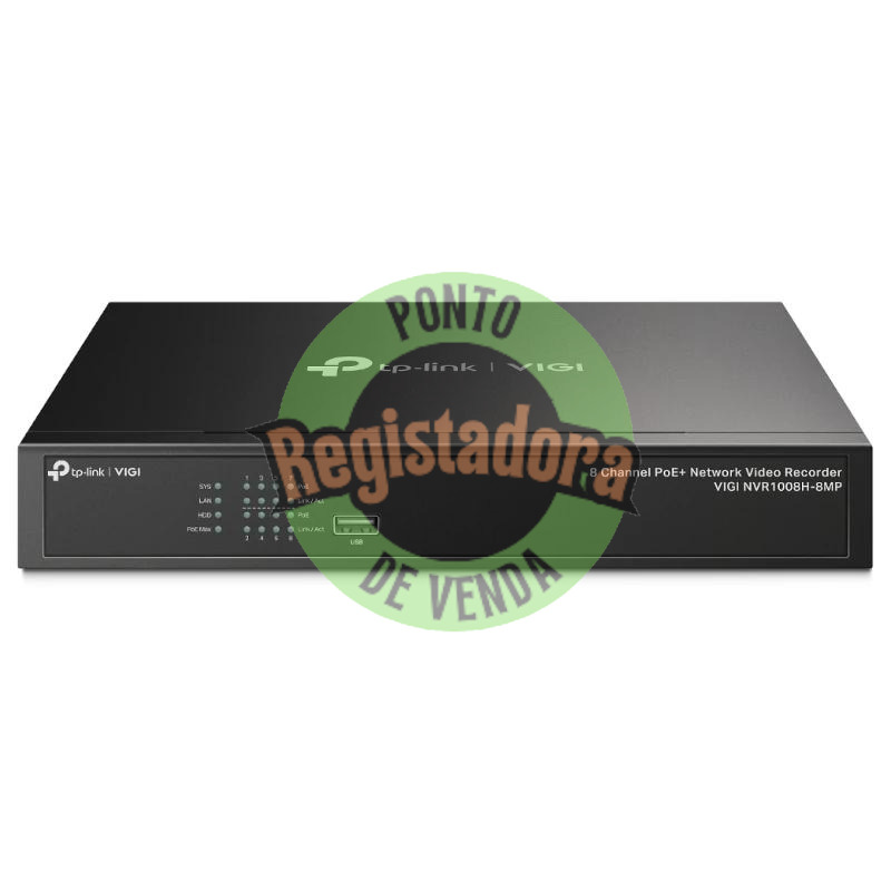 VIGI Gravador IP NVR1008H-8MP Rack 01 HDD 08 C PoE