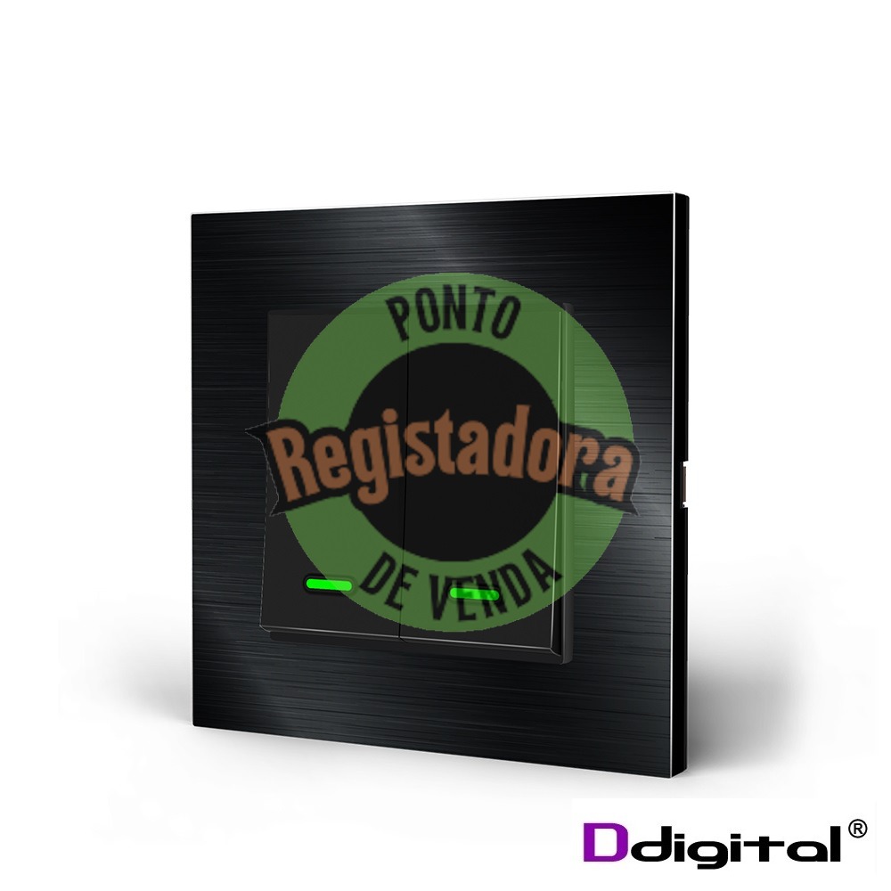 Interruptor Inteligente Wi-FI 2 Botões Alexa Preto