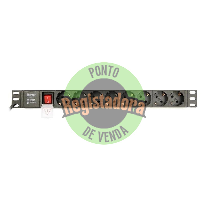 Gembird PDU 8 tomadas Schuko1U, 10A,ficha C14 3 m