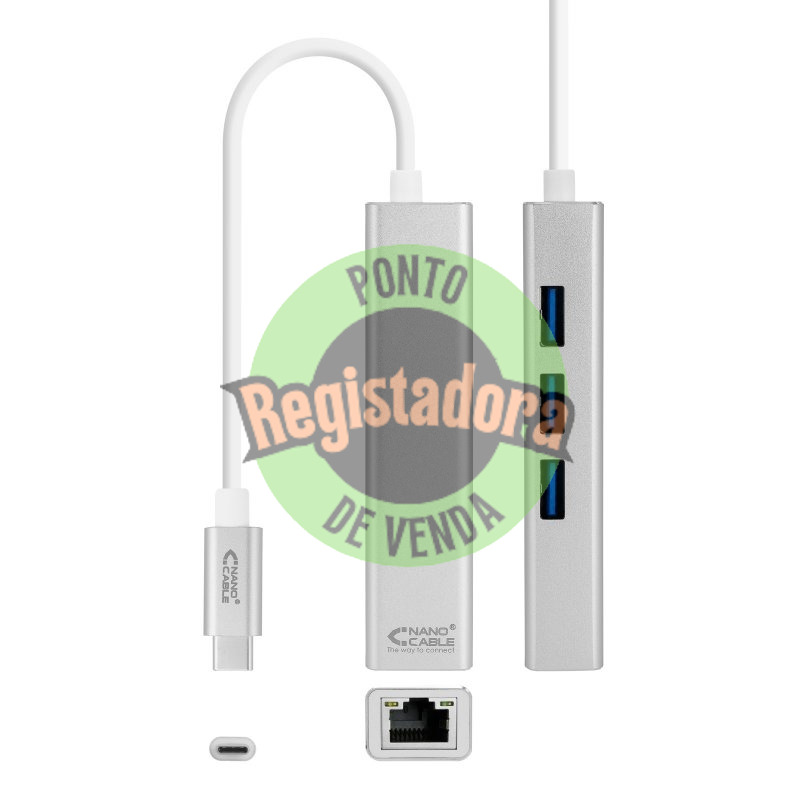 Nanocable Conversor USB-C Ethernet +3xUSB 3.0