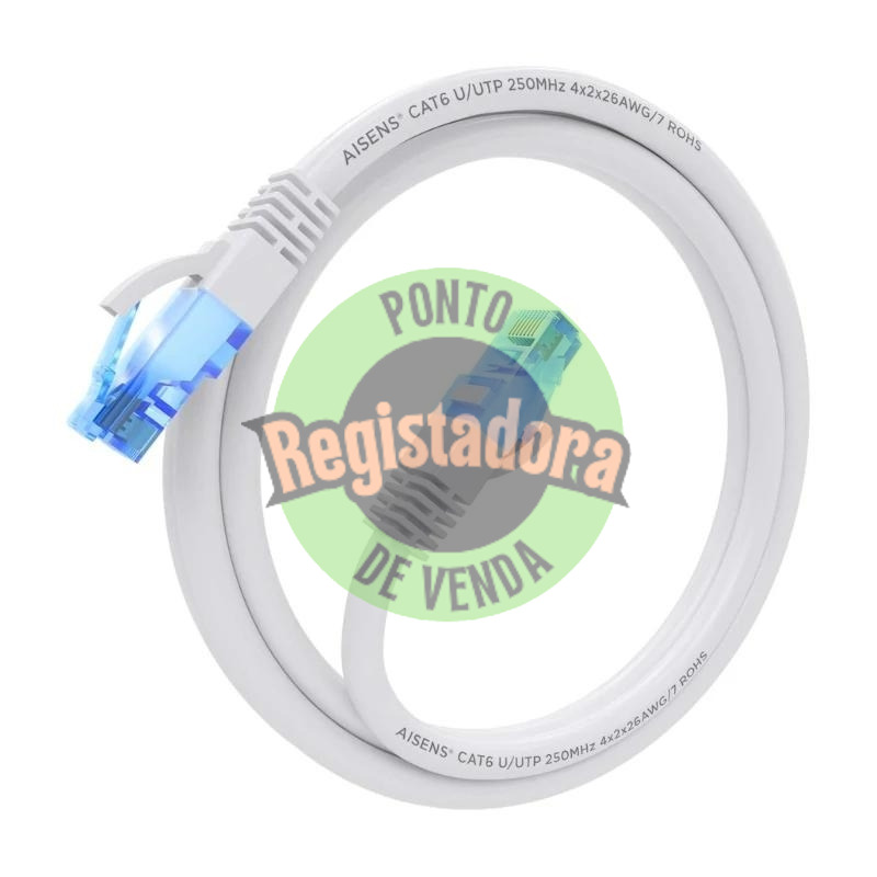Aisens Cabo RJ45 CAT.6 UTP AWG26 CCA Branco 1M