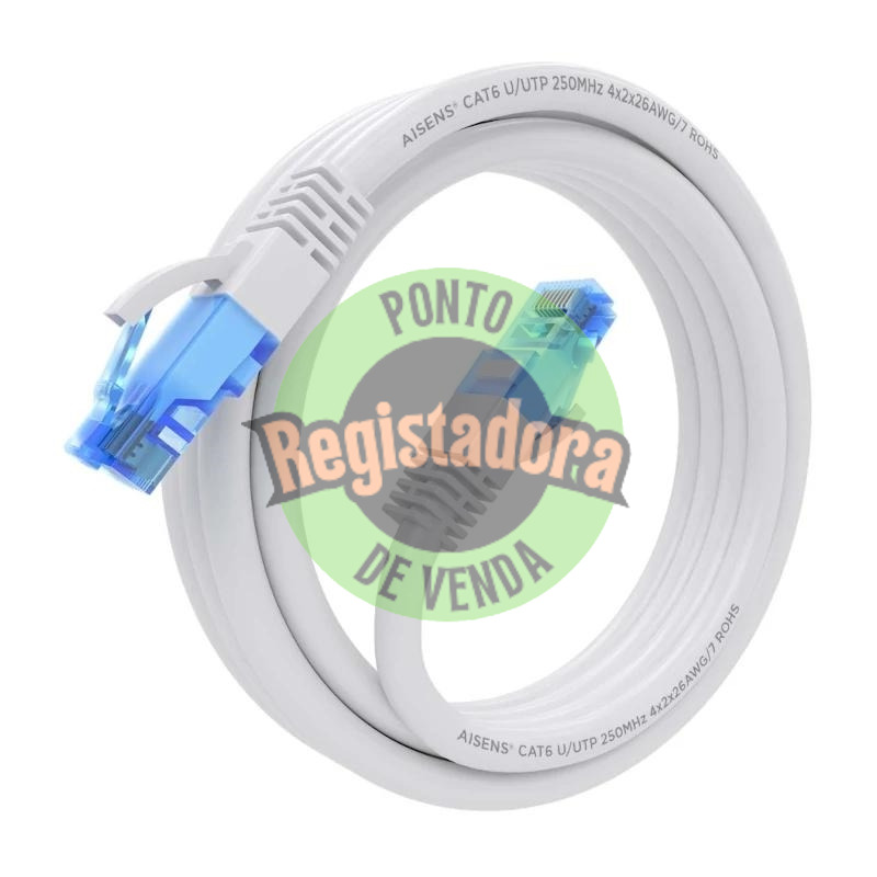 Aisens Cabo RJ45 CAT.6 UTP AWG26 CCA Branco 2.0
