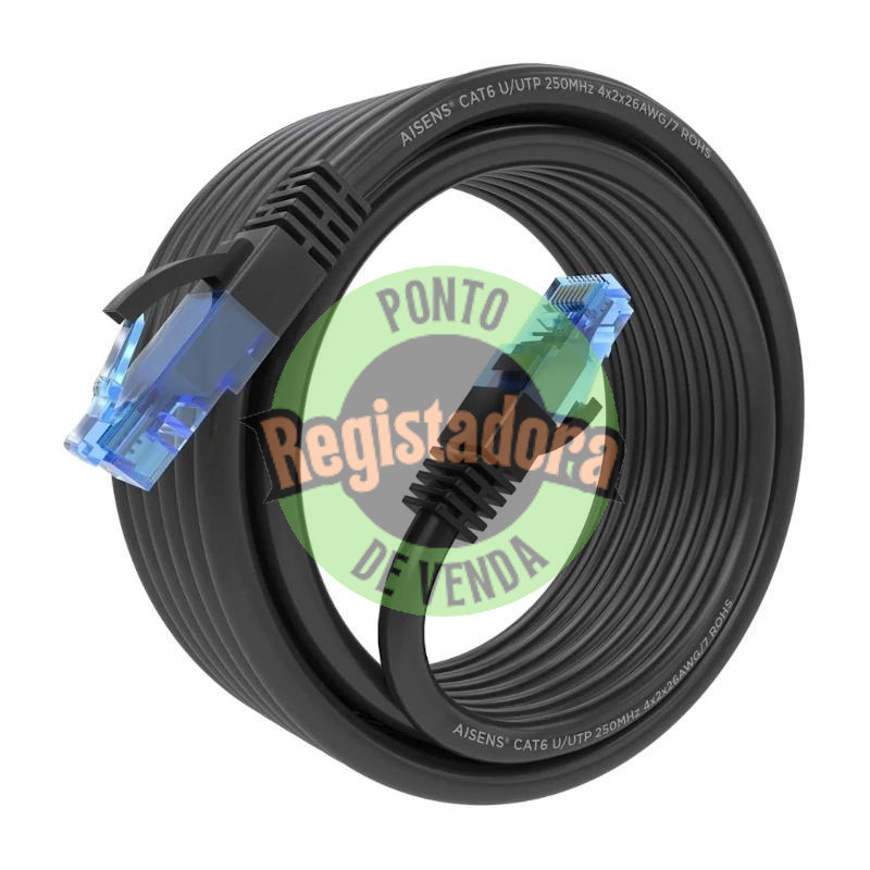 Aisens Cabo RJ45 CAT.6 UTP AWG26 CCA Preto 5.0M