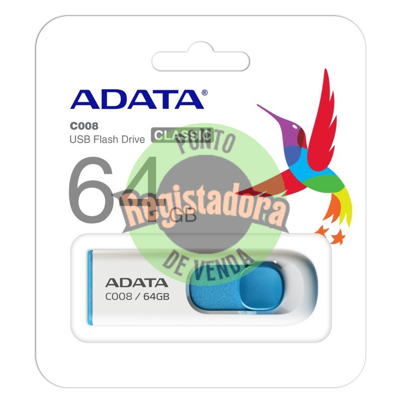 ADATA Lapiz Usb C008 64GB USB 2.0 Branco/Azul