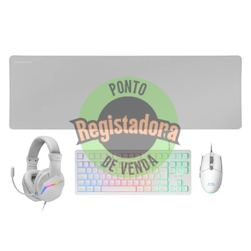 MARS GAMING Combo Gaming MCP-RGB3W 4EN1 Branco