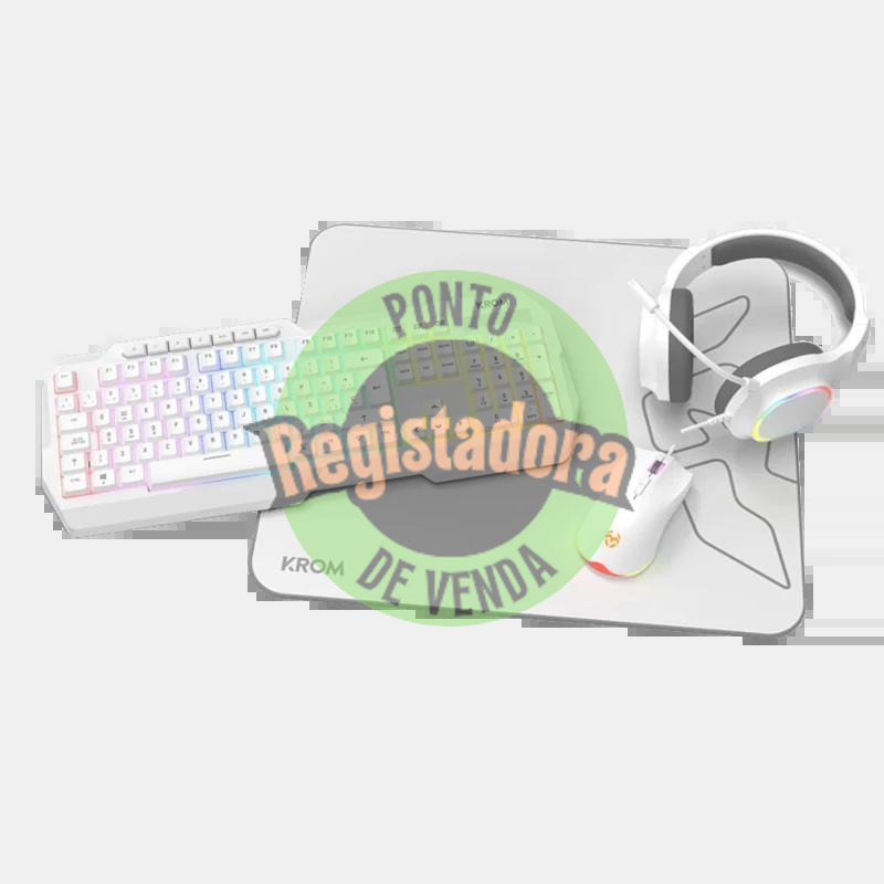 KROM KENTA PC Combo Gaming 4 en 1 RGB Branco