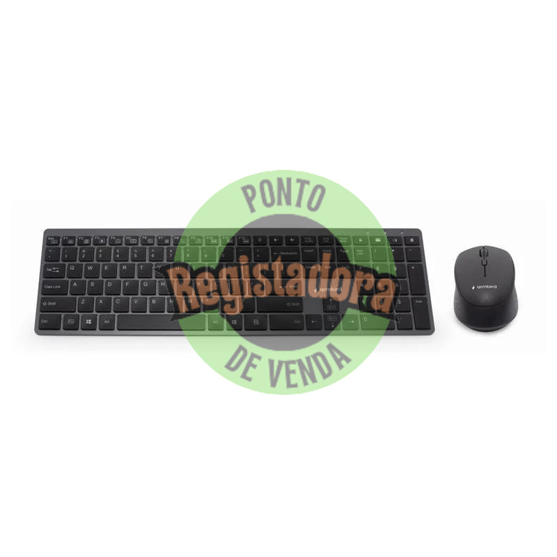 Gembird Kit Teclado+Rato Inalámbr. Pro Slim Preto