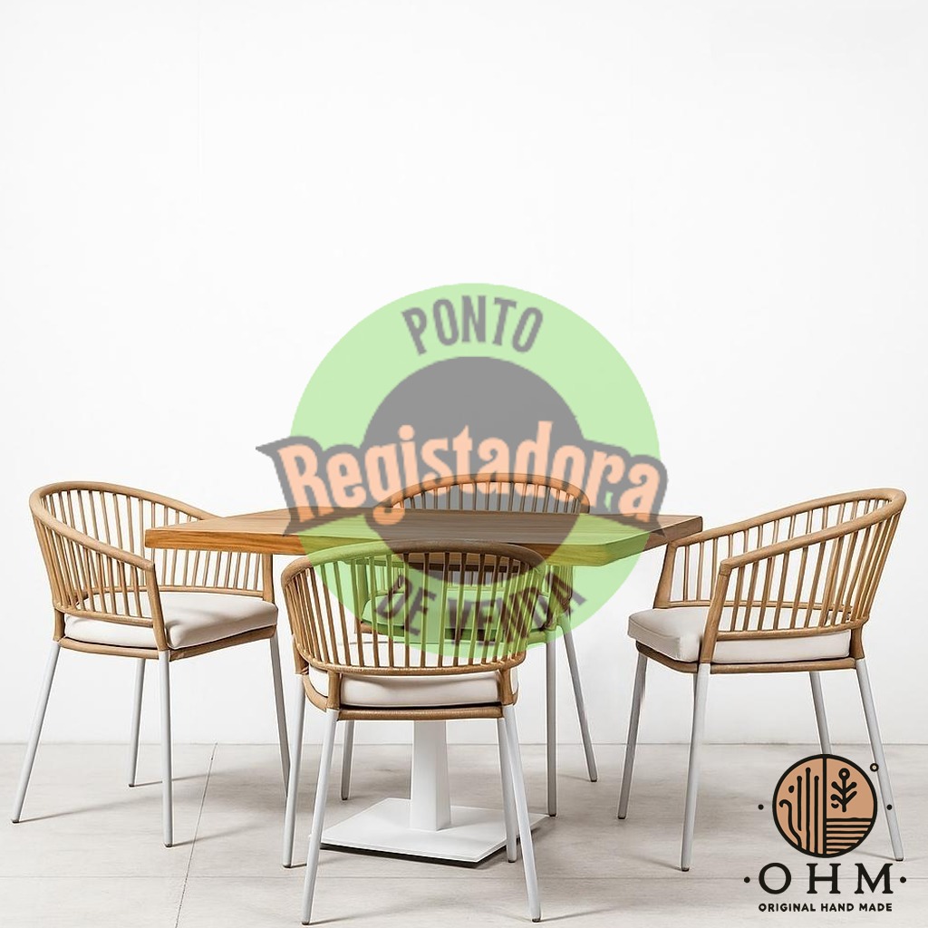Conjunto de Mesa Areia Branca ( 5 Peças)