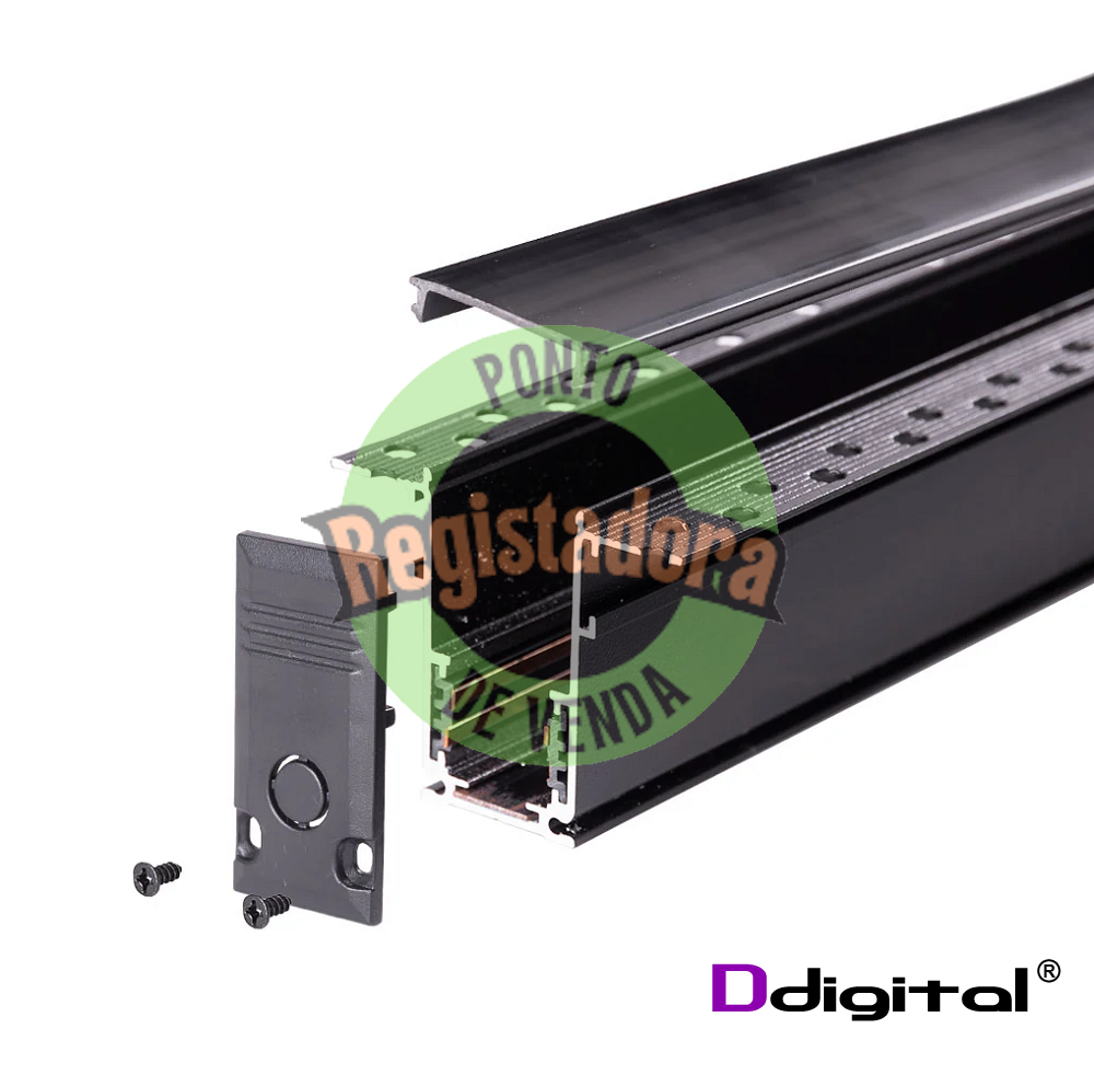Recessed Magnetic Track Rail Black 2 Mts L2000 X W62 X H46mm