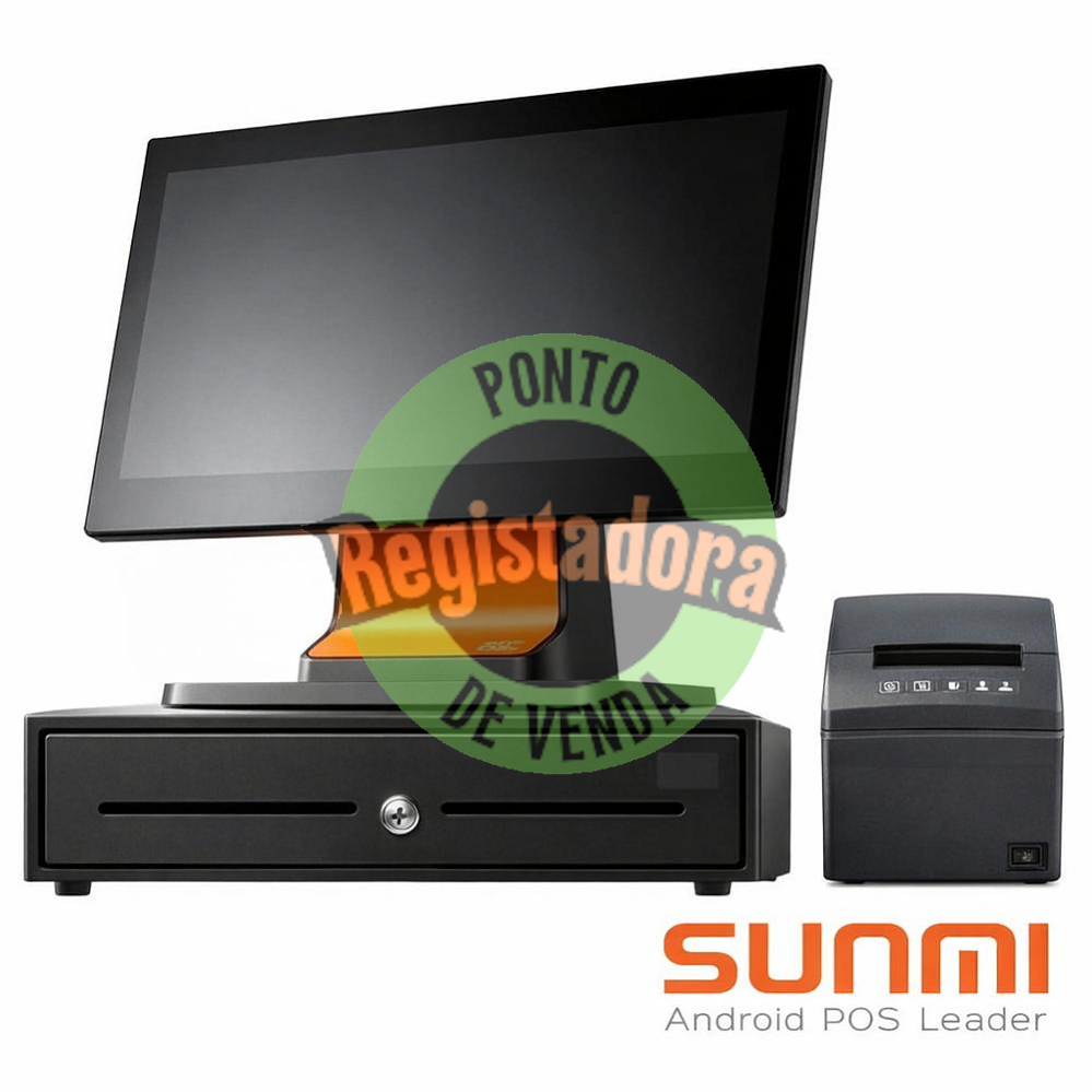 Pack Pos Sunmi D2s Lite Android 11 / 15.6"  Capacitive Touch / 3GB RAM 32GB /  Impressora TP-80N-M USB + LAN / Gaveta C410F