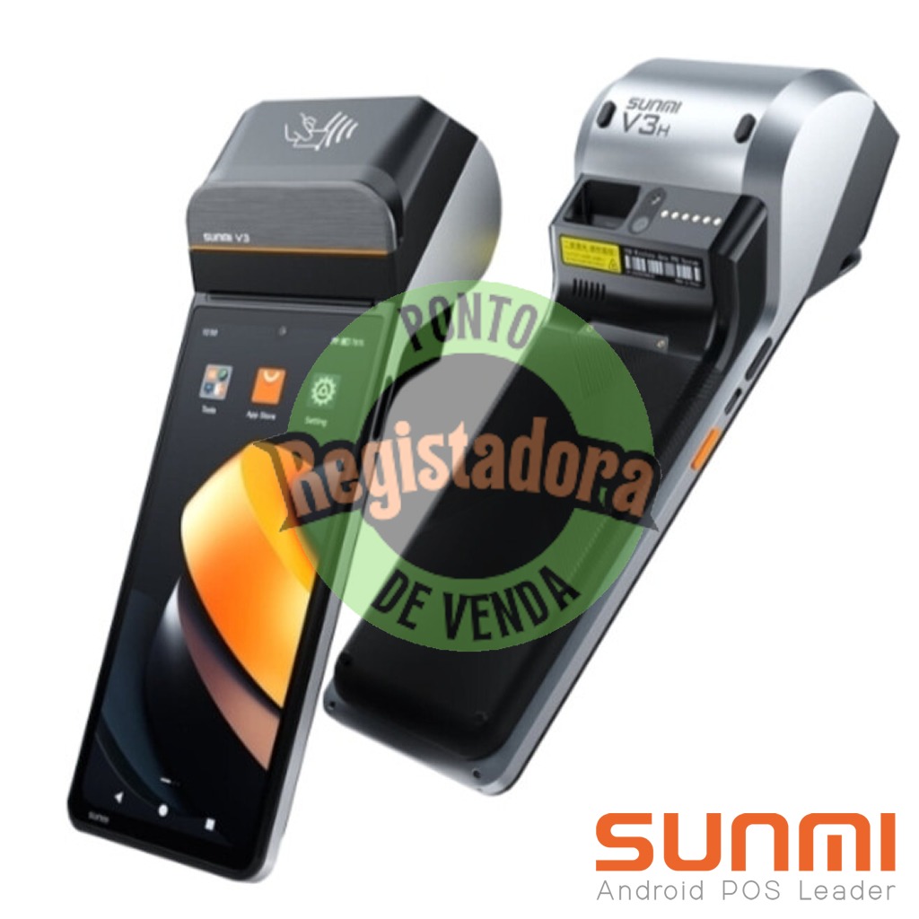 V3H, GMS EDLA, A13, 6.75", 4GB+64GB, 8MP Rear Camera, 58mm Printer + label printer, NFC, EU 4G, eSIM, Fingerprint, EU Adapter, 3-Y