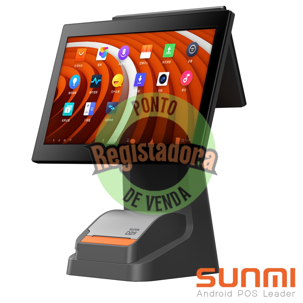 D2s PLUS, SUNMI OS, A11, 15.6"+10", 3GB+32GB, 80mm printer, Wifi, EU Adapter, 1-Y